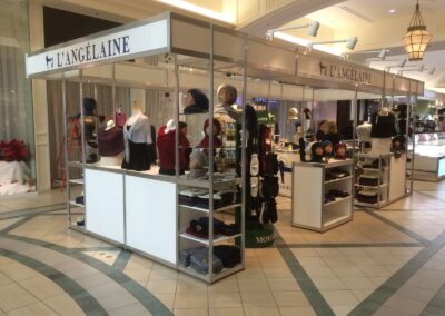 Présentoirs et mobilier aménagés pour les produits d’un exposant